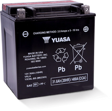 Load image into Gallery viewer, Yuasa YIX30L-BS High Performance Maintenance Free AGM 12-Volt Battery w/Bottle - Side View
