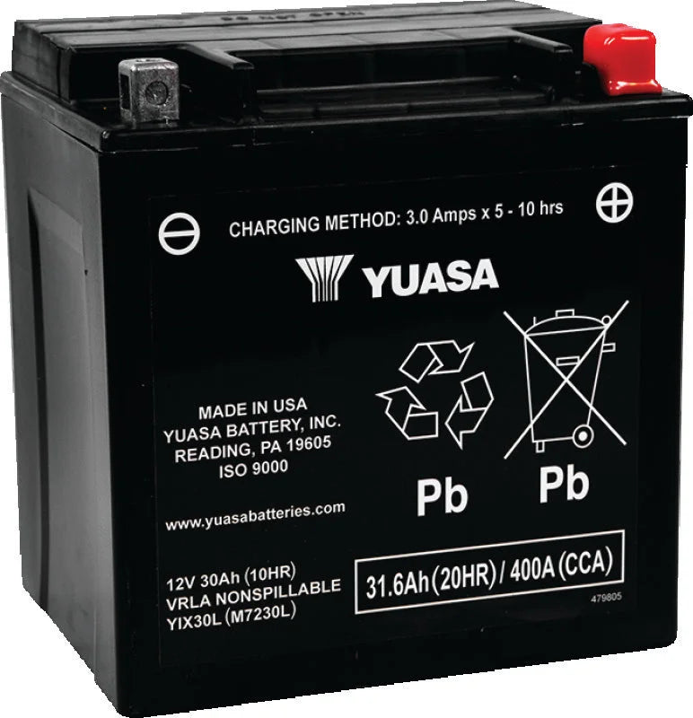 Yuasa YIX30L Maintenance Free AGM 12-Volt Battery - Main Product View