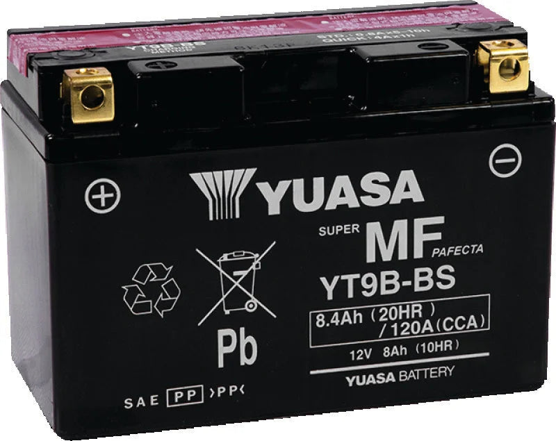 Yuasa YT9B-BS Maintenance Free 12-Volt AGM Battery w/Bottle - Main Product View