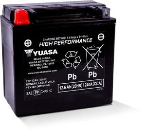 Yuasa YTX14H Maintenance Free AGM 12-Volt Battery