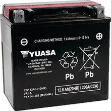 Load image into Gallery viewer, Yuasa YTX14L-BS Maintenance Free AGM 12-Volt Battery w/Bottle - Main Product View