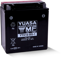 Load image into Gallery viewer, Yuasa YTX16-BS-1 Maintenance Free AGM 12-Volt Battery w/Bottle - Side View