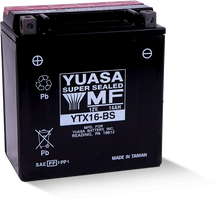 Load image into Gallery viewer, Yuasa YTX16-BS Maintenance Free AGM 12-Volt Battery w/Bottle - Side View