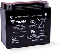 Load image into Gallery viewer, Yuasa YTX20-BS Maintenance Free AGM 12-Volt Battery w/Bottle - Side View