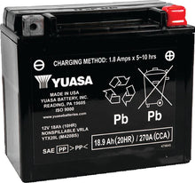 Load image into Gallery viewer, Yuasa YTX20L-BS Maintenance Free AGM 12-Volt Battery w/Bottle - Main Product View