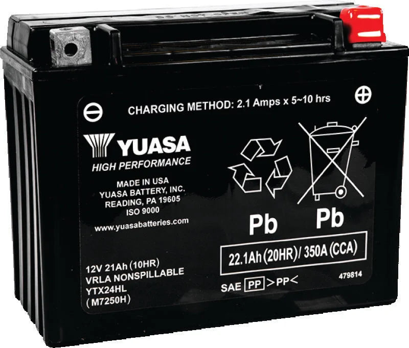 Yuasa YTX24HL Maintenance Free AGM 12-Volt Battery - Main Product View