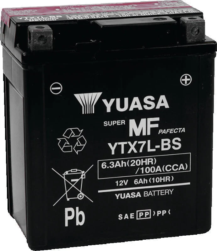 Yuasa YTX7L-BS Maintenance Free AGM 12-Volt Battery w/Bottle - Main Product View