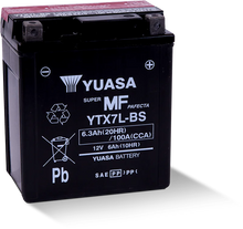 Load image into Gallery viewer, Yuasa YTX7L-BS Maintenance Free AGM 12-Volt Battery w/Bottle - Side View