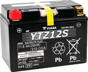 Yuasa YTZ12S Maintenance Free AGM 12-Volt Battery - Main Product View