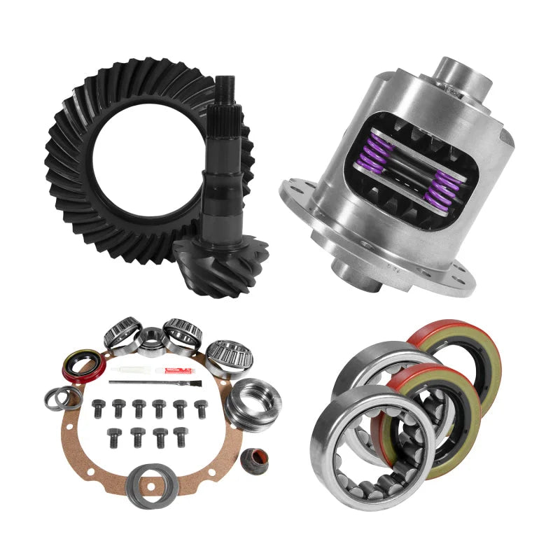 Yukon 8.8in Ford 3.55 Rear Ring & Pinion Install Kit 31 Spline Positraction 2.53in Axle Bearings - Side View