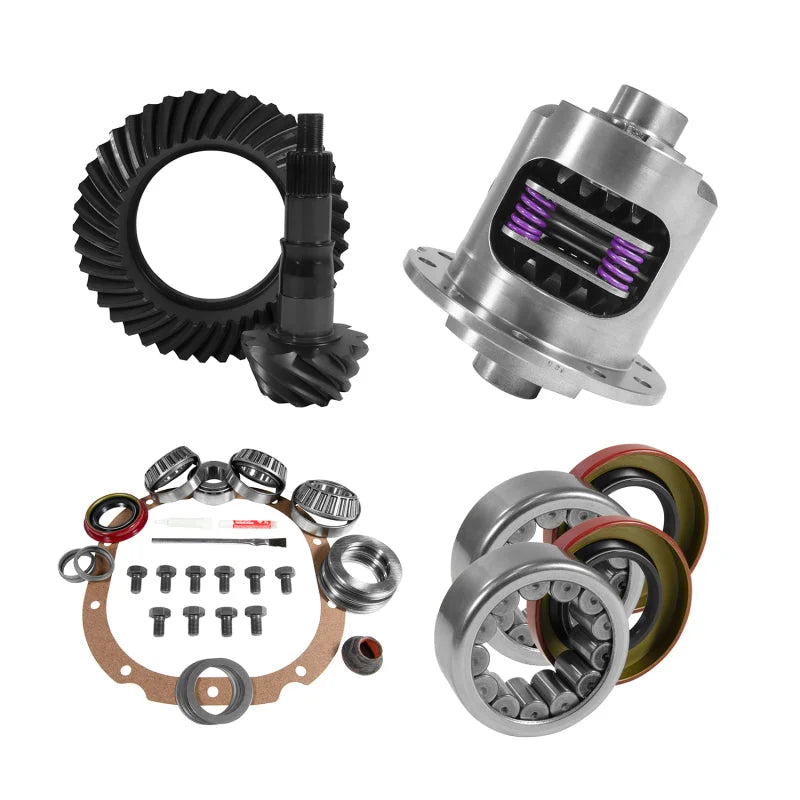 Yukon 8.8in Ford 3.55 Rear Ring & Pinion Install Kit 31 Spline Positraction 2.99in Axle Bearings - Side View