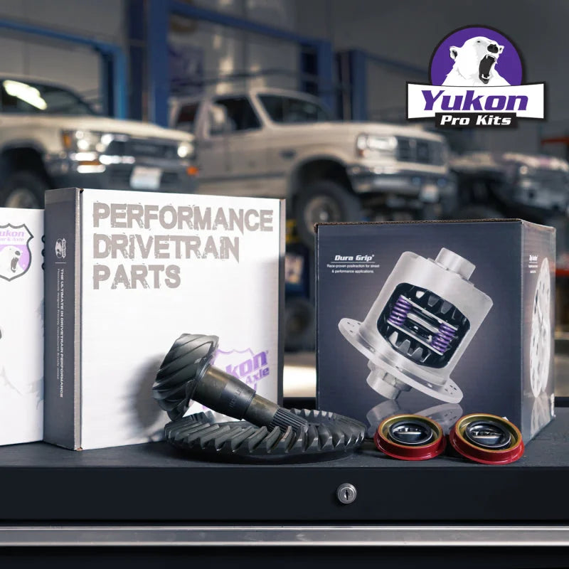 Yukon 8.8in Ford 3.55 Rear Ring & Pinion Install Kit 31 Spline Positraction 2.99in Axle Bearings - Installation View