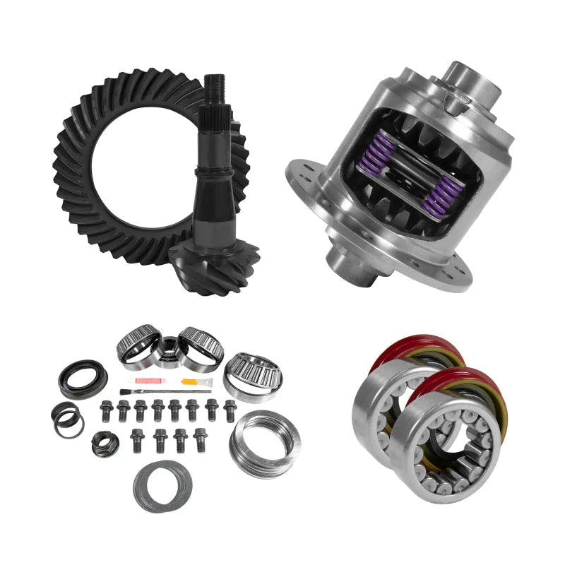 Yukon 9.5in GM 3.73 Rear Ring & Pinion Install Kit 33 Spline Positraction Axle Bearing and Seals - Main Product View