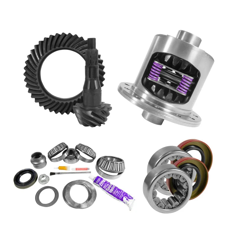 Yukon 9.75in Ford 4.11 Rear Ring & Pinion Install Kit 34 Spline Positraction Axle Bearings - Side View