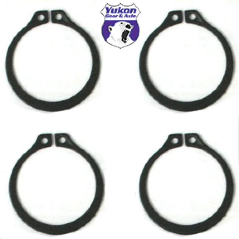 Yukon Gear (4) Full Circle Snap Rings / Fit 297X U-Joint w/ Aftermarket Axle - Side View