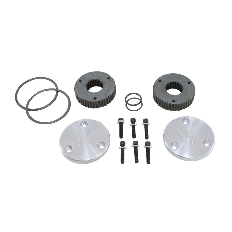 Yukon Gear Hardcore Drive Flange Kit For Dana 44 / 30 Spline Outer Stubs. Yukon Engraved Caps - Main Product View