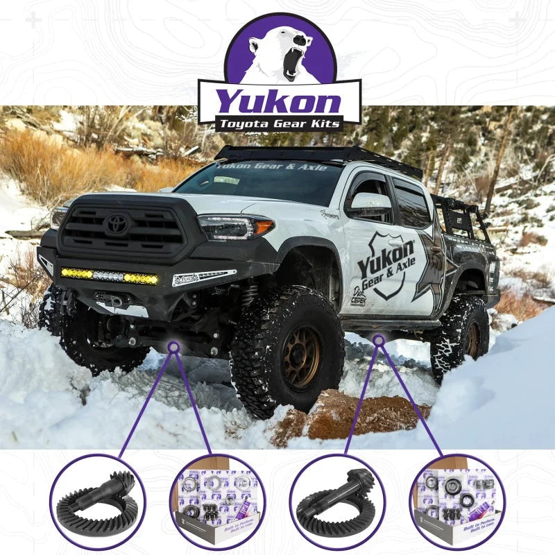 Yukon Ring & Pinion Gear Kit Front & Rear for Toyota 8.2/8IFS Diff (w/Factory Locker) 4.56 Ratio - Side View