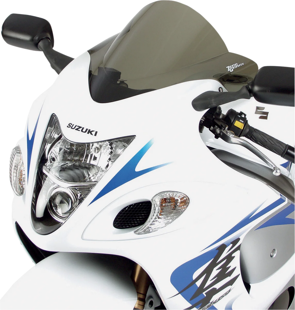 Zero G Double Bubble Windscreen - Light Smoke - Hayabusa - Back View