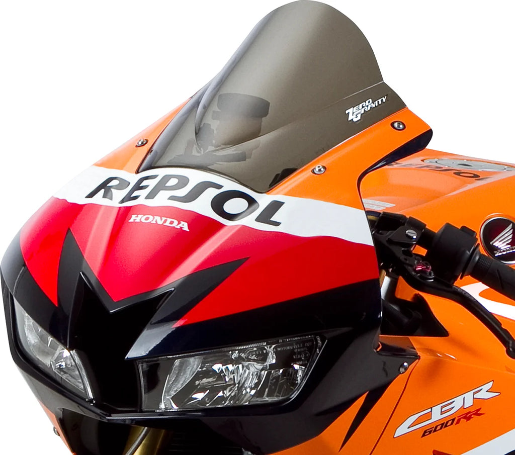 Zero G Double Bubble Windscreen - Smoke - 600RR - Back View