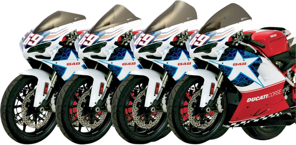 Zero G Double Bubble Windscreen - Smoke - Ducati 1098 - Back View