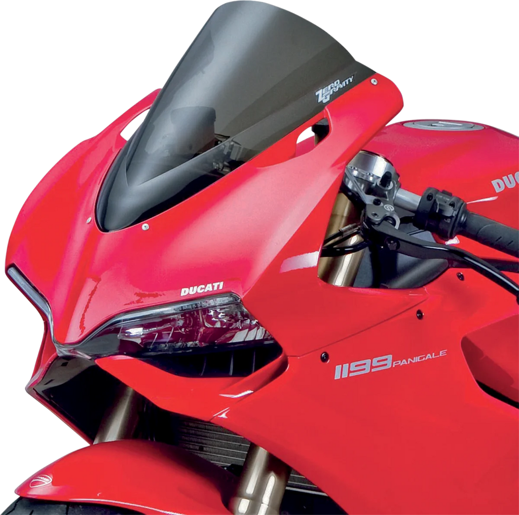 Zero G Double Bubble Windscreen - Smoke - Panigale - Side View