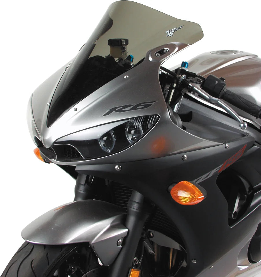 Zero G Double Bubble Windscreen - Smoke fits Yamaha YZF-R6 - Back View
