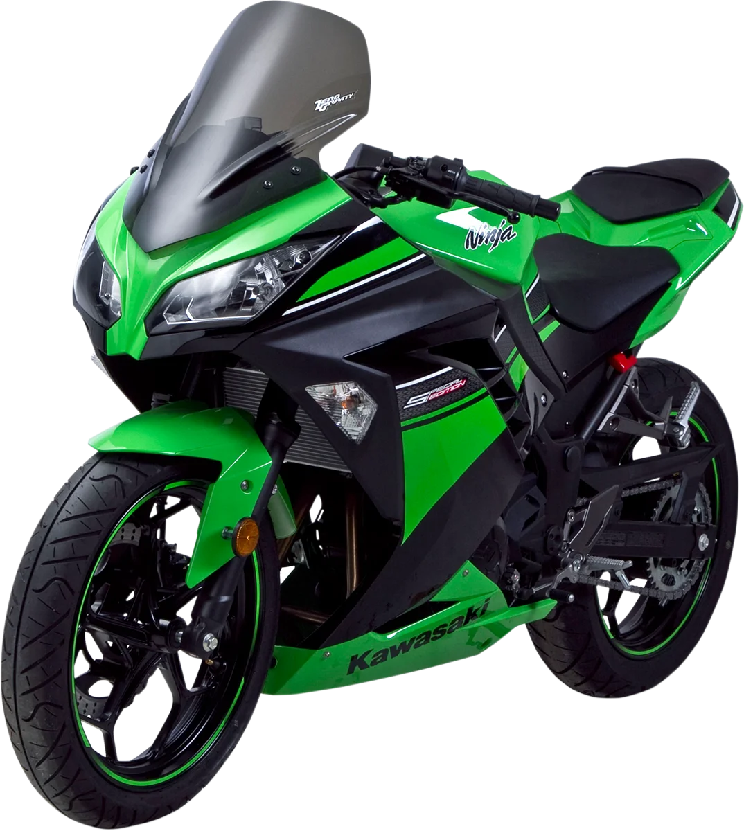 Zero G Sport Windscreen - Smoke fits Kawasaki NINJA 300 - Side View