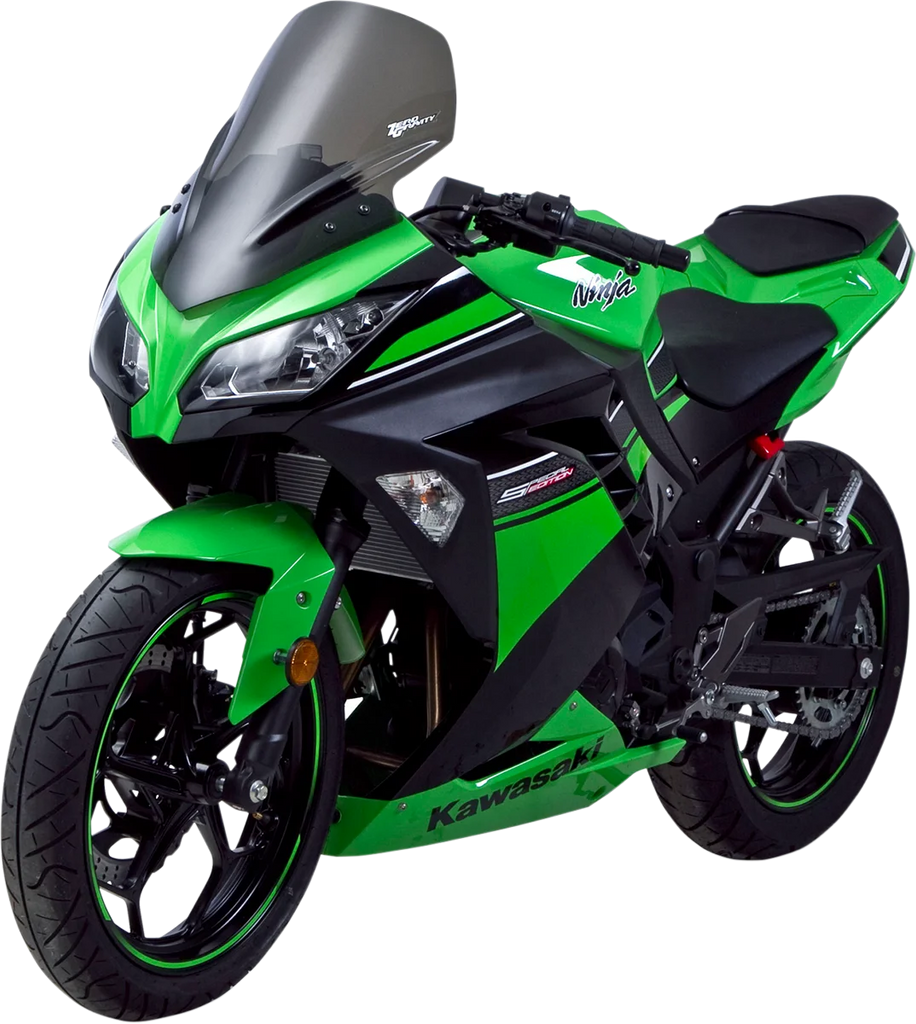 Zero G Sport Windscreen - Smoke fits Kawasaki NINJA 300 - Side View