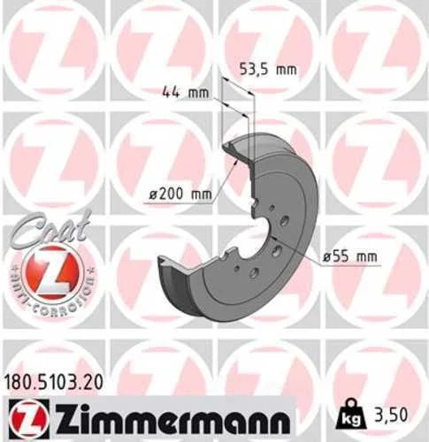 Zimmermann Brake Disc 3365 fits 2008-2012 Audi R8 - Side View