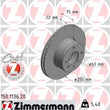 Load image into Gallery viewer, Zimmermann Coated Brake Disc 1136 fits 1977 BMW 320I