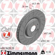 Load image into Gallery viewer, Zimmermann Coated Brake Disc 3628 fits 2002-2004 Mercedes-Benz C32 Amg / 2006 2007 Mercedes-Benz C350 / 2005 2006 Mercedes...