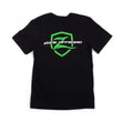 Load image into Gallery viewer, Zone Offroad Black Premium Cotton T-Shirt - Green Logo - 3XL - Side View