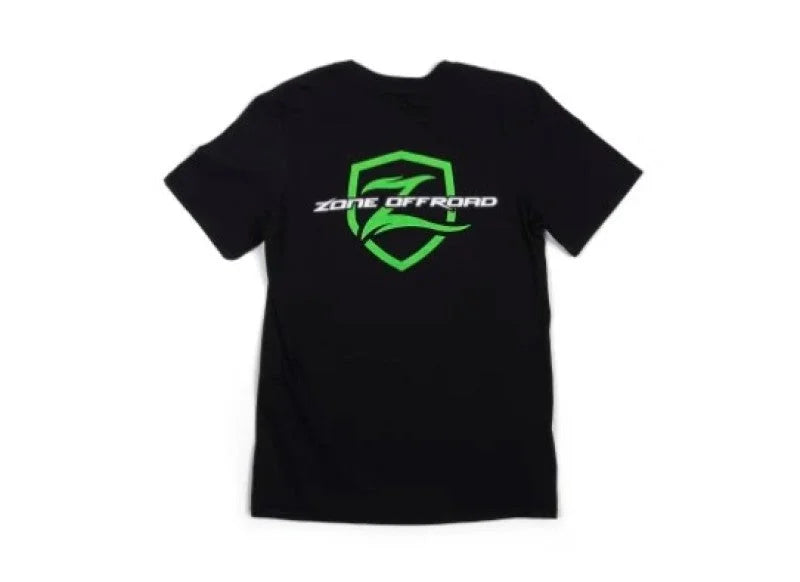Zone Offroad Black Premium Cotton T-Shirt - Green Logo - 5XL - Side View