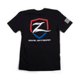 Load image into Gallery viewer, Zone Offroad Black Premium Cotton T-Shirt w/ Patriotic Zone Logos - Large - Side View