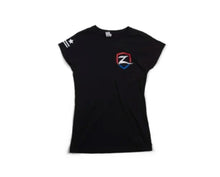 Load image into Gallery viewer, Zone Offroad Black Premium Cotton T-Shirt w/ Patriotic Zone Logos - Womens - L - Main Product View