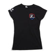 Load image into Gallery viewer, Zone Offroad Black Premium Cotton T-Shirt w/ Patriotic Zone Logos - Womens - S