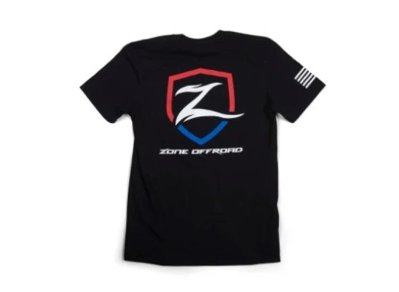 Zone Offroad Black Premium Cotton T-Shirt w/ Patriotic Zone Logos - XL - Side View