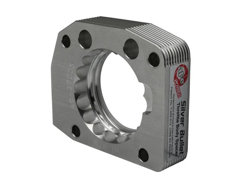 aFe 00-03 Honda S2000 L4 2.0L Silver Bullet Throttle Body Spacer - Silver - Back View