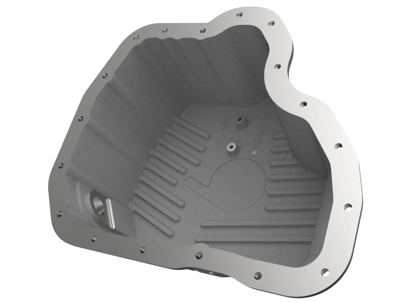 aFe 011-16 GM Diesel Trucks V8-6.6L LML Engine Oil Pan Black POWER Pro Series w/ Machined Fins - Installation View