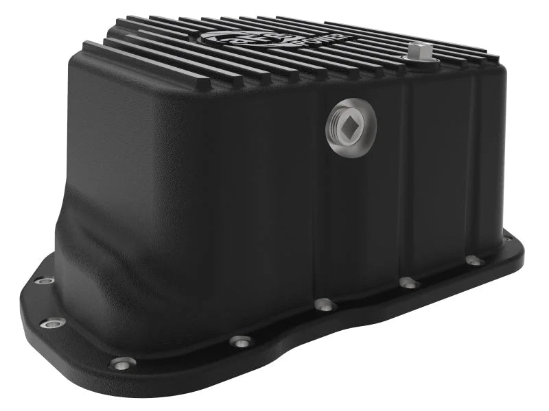 aFe 011-16 GM Diesel Trucks V8-6.6L LML Engine Oil Pan Black POWER Pro Series w/ Machined Fins - Additional View 7