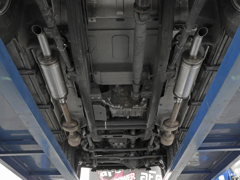 aFe 02-08 Mercedes-Benz G500 L6-3.0L (tt) Vulcan Series 2.5in 304 SS  Cat-Back Exhaust System - Side View