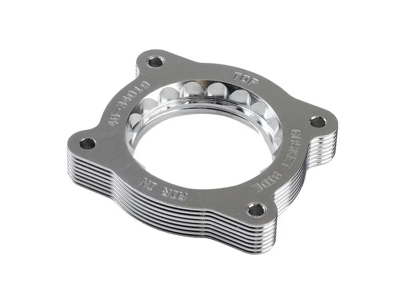aFe 07-13 Chevrolet Silverado 1500/GMC Sierra 1500 Silver Bullet Throttle Body Spacer - Silver - Side View