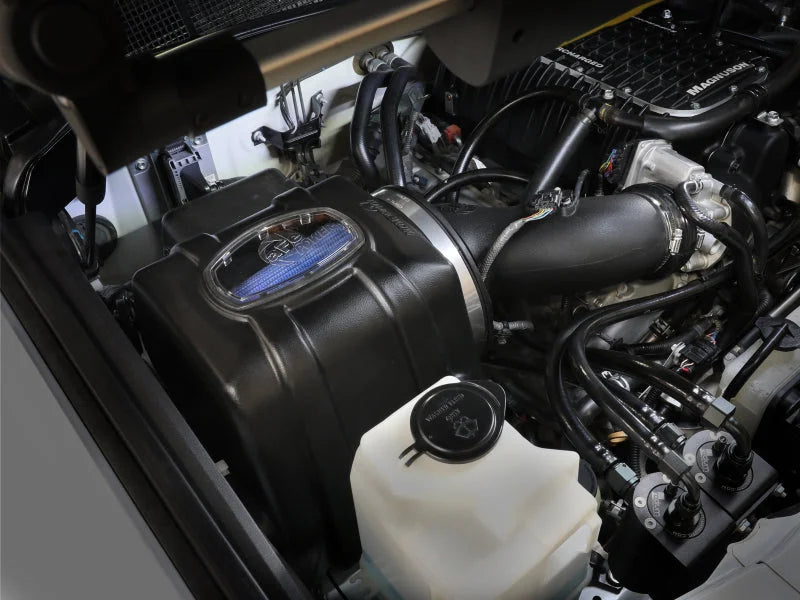 aFe 07-21 Toyota Tundra Momentum GT Cold Air Intake System w/ Pro 5R Filter w/ Magnuson Supercharger - Side View
