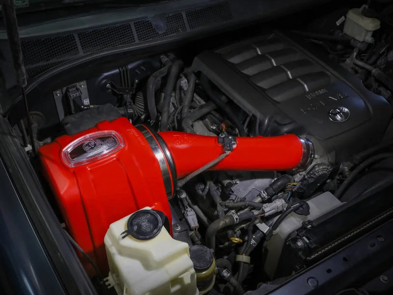 aFe 07-21 Toyota Tundra V8 5.7L Momentum GT Red Edition Cold Air Intake System w/ Pro DRY S Filter - Side View