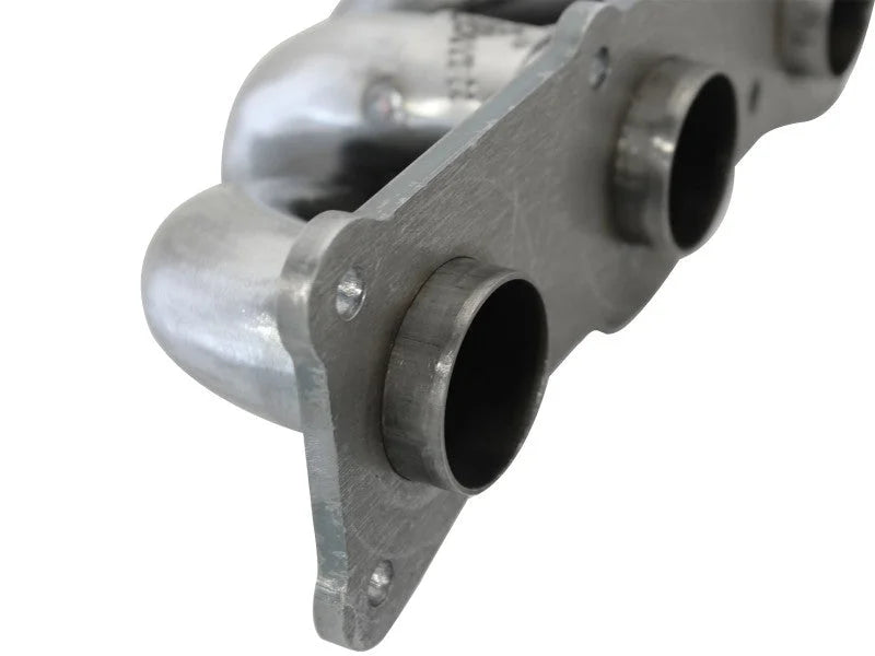 aFe 08-13 BMW 128i (E82/88) L6 3.0L Twisted Steel 304 Stainless Steel Long Tube Header w/ Cat - Side View