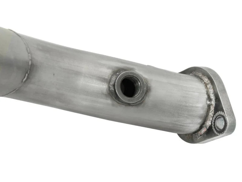 aFe 08-13 BMW 128i (E82/88) L6 3.0L Twisted Steel 304 Stainless Steel Long Tube Header w/ Cat - Back View