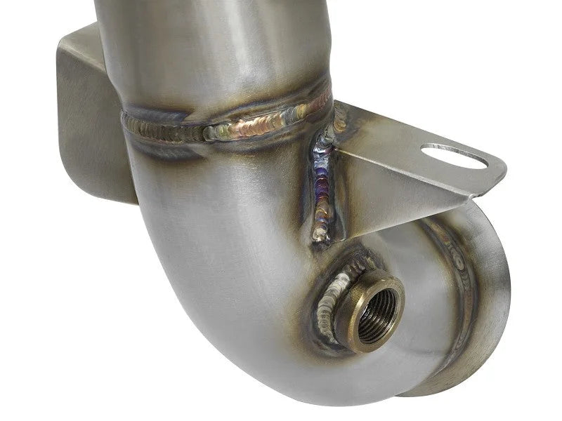 aFe 09-13 MINI Cooper S (R56) L4 1.6L (t) Twisted Steel Down Pipe 2-1/2in 304 Stainless Steel w/ Cat - Additional View 5