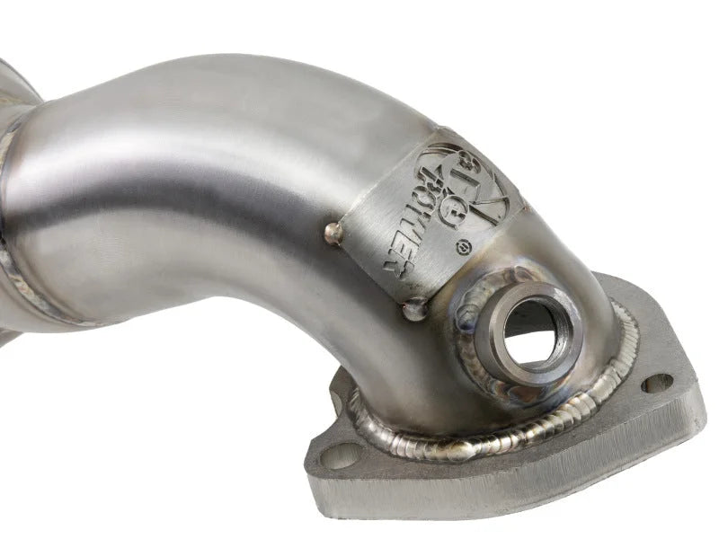 aFe 09-13 MINI Cooper S (R56) L4 1.6L (t) Twisted Steel Down Pipe 2-1/2in 304 Stainless Steel w/ Cat - Additional View 7