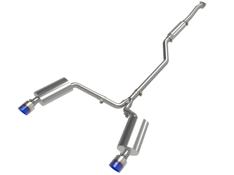 aFe 09-14 Acura TSX L4 2.4L Takeda 2-1/2in to 2-1/4in 304 SS Cat-Back Exhaust System w/BlueFlame Tip - Main Product View