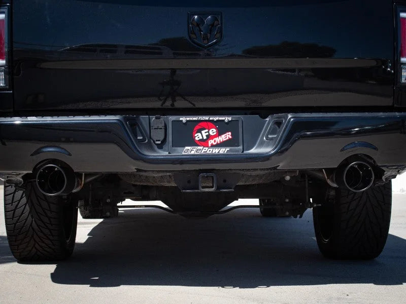 aFe 09-18 Ram 1500 V8 5.7L Hemi Gemini XV 3in 304 SS Cat-Back Exhaust w/ Black Tips - Back View